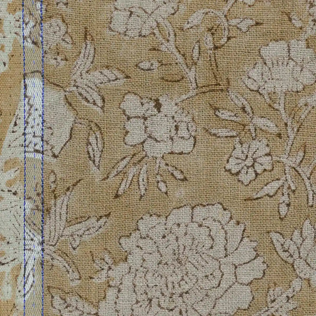 Vivian Hand Block Printed Linen Fabric Linen Fabric
