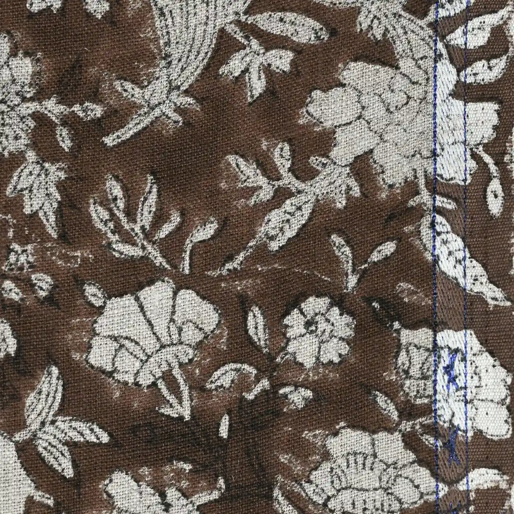 Vivian Hand Block Printed Linen Fabric Linen Fabric