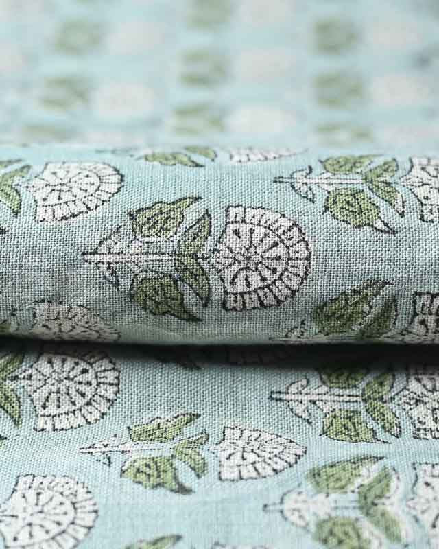 Peregrine Block Print Thick Linen Fabric Linen Fabric
