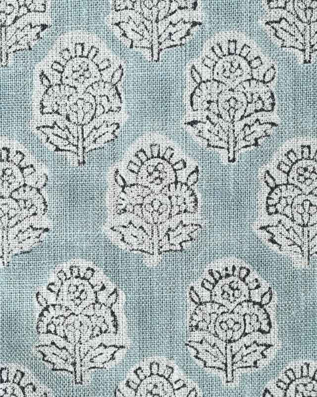 Alba Hand Block Printed Linen Linen Fabric