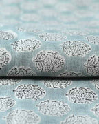 Alba Hand Block Printed Linen Linen Fabric
