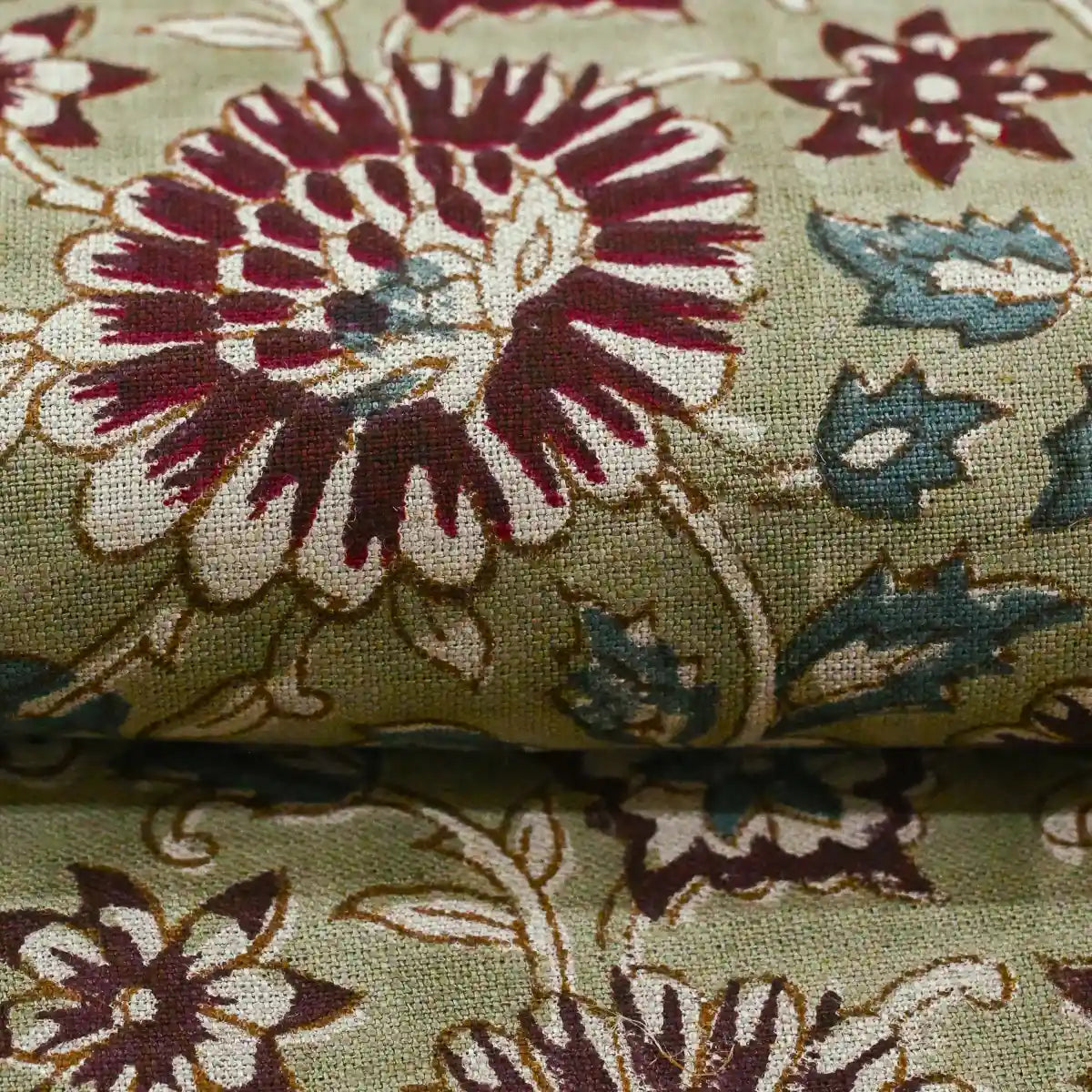 Jennifer Hand Block Printed Linen Fabric Linen Fabric