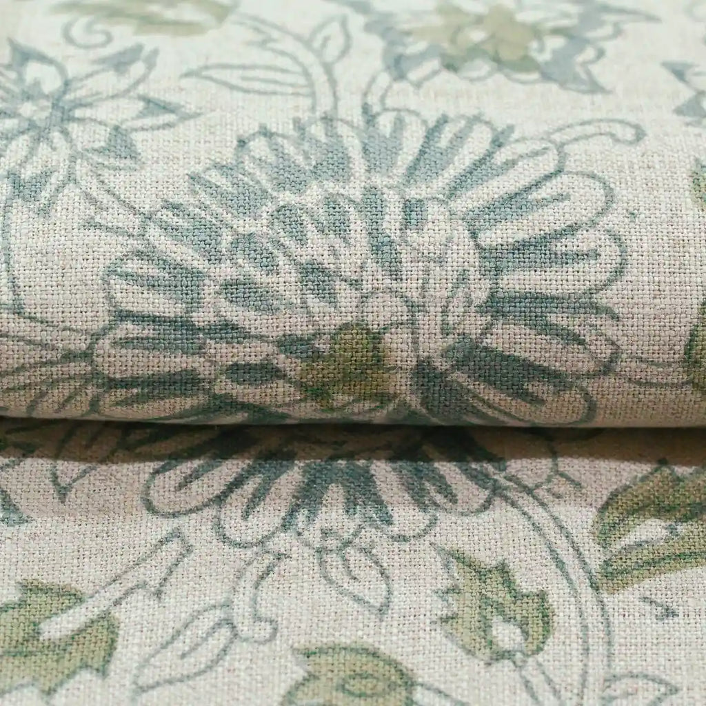 Jennifer Hand Block Printed Linen Fabric Linen Fabric