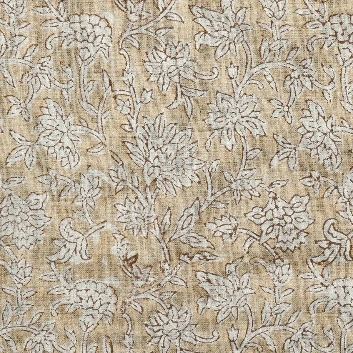 Abbey Floral Handloom Linen Yard Blush Pink Linen Fabric