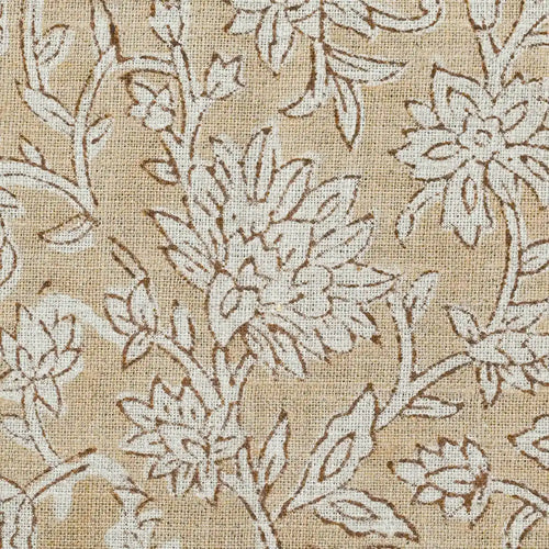 Abbey Floral Handloom Linen Swatch Blush Pink Linen Fabric