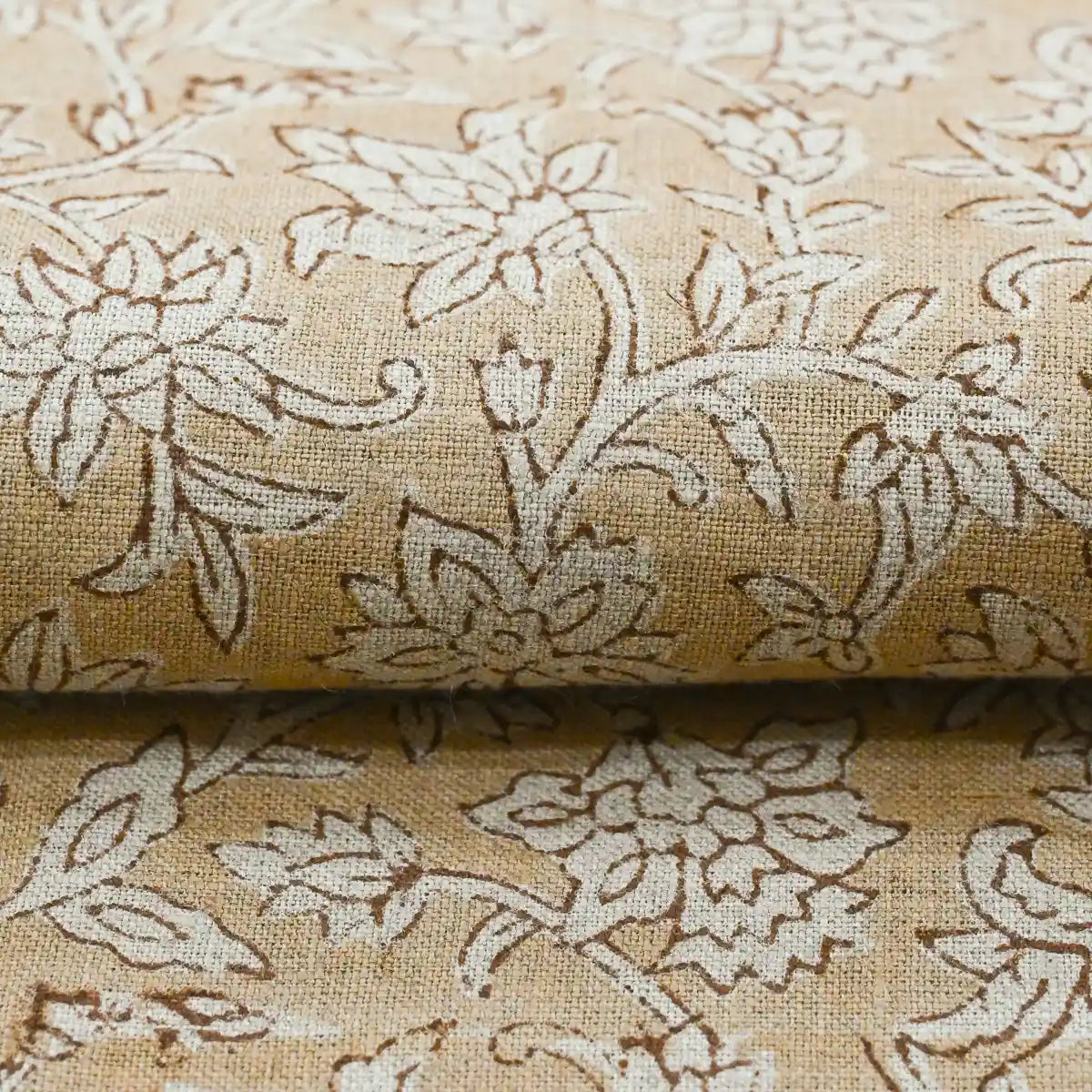 Abbey Floral Handloom Linen Linen Fabric
