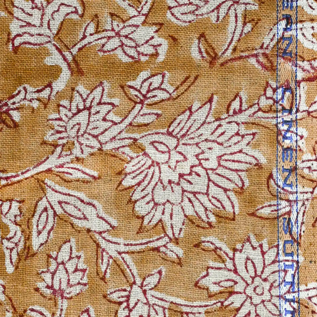 Abbey Floral Handloom Linen Linen Fabric