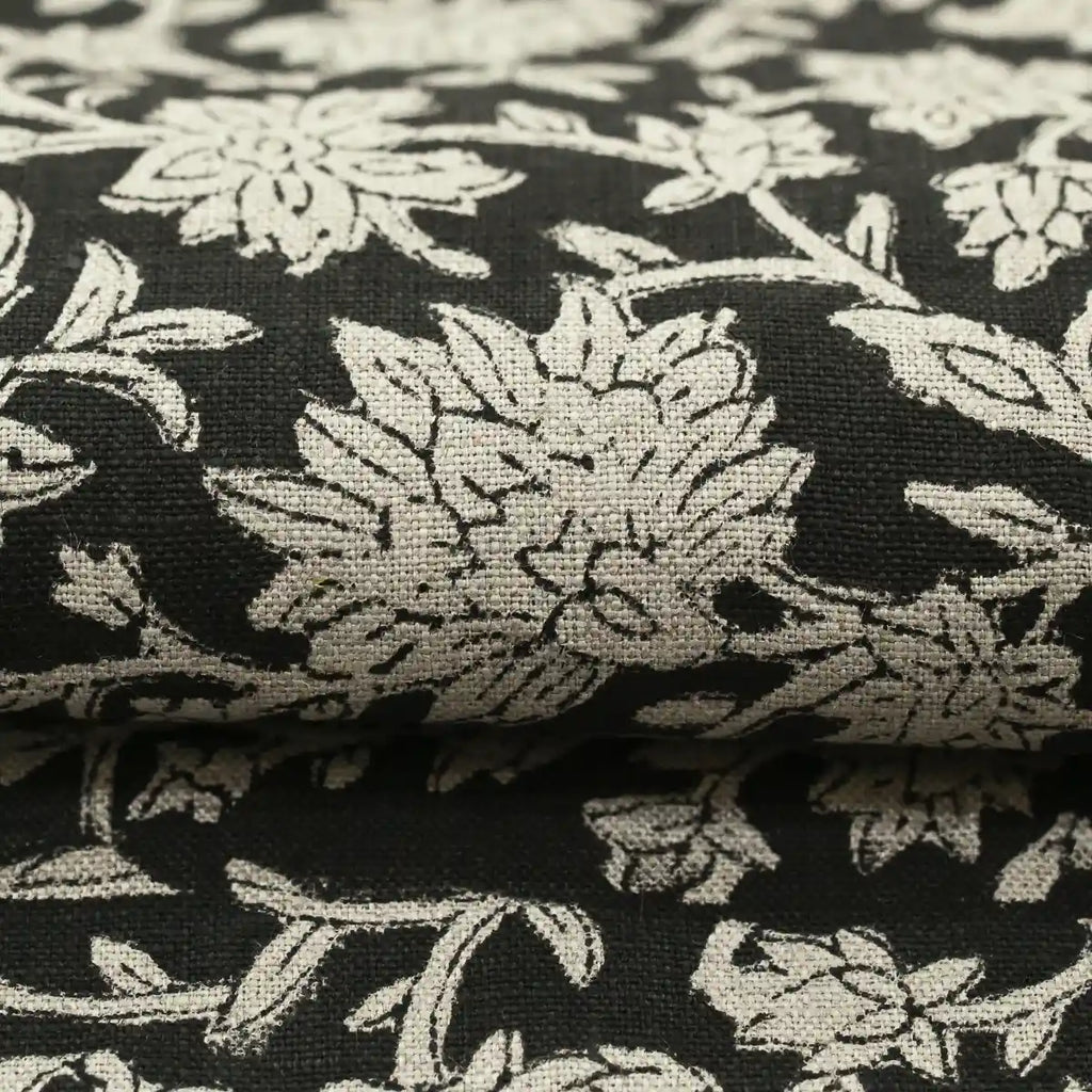 Abbey Floral Handloom Linen Linen Fabric