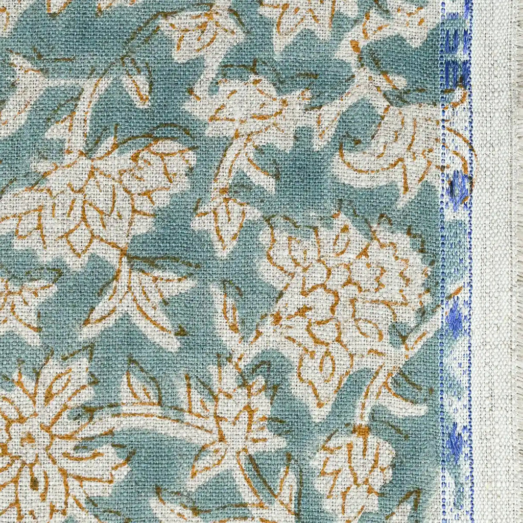 Abbey Floral Handloom Linen Linen Fabric