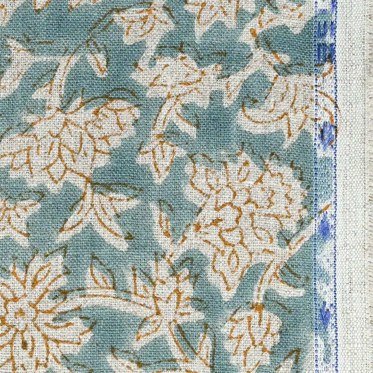 Abbey Floral Handloom Linen Linen Fabric