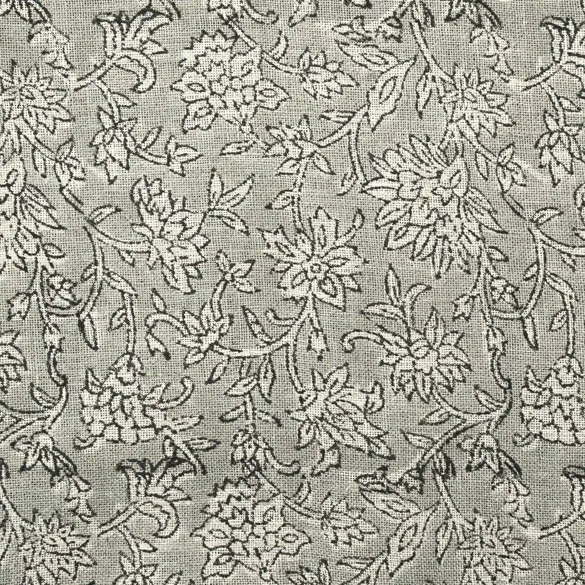 1 Yard Cut Out-Leocadia Block Print Handloom Linen Fabric 1 Yard Linen Fabric
