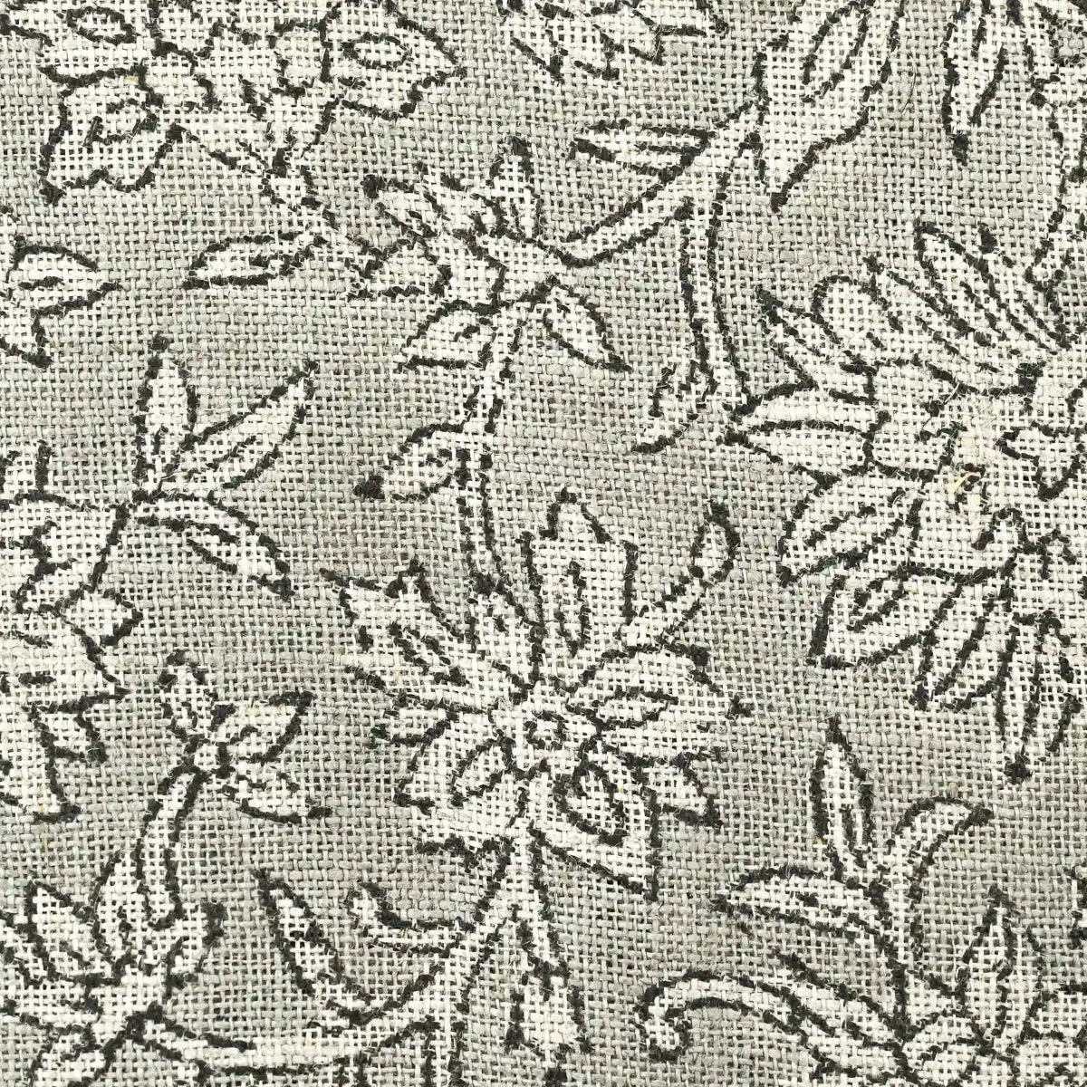 1 Yard Cut Out-Leocadia Block Print Handloom Linen Fabric Linen Fabric