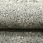 1 Yard Cut Out-Leocadia Block Print Handloom Linen Fabric Linen Fabric