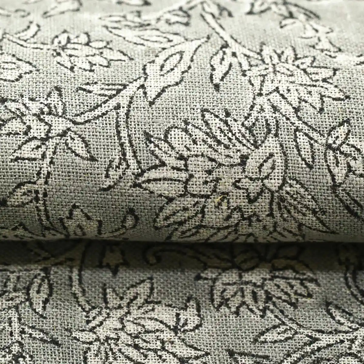 1 Yard Cut Out-Leocadia Block Print Handloom Linen Fabric Linen Fabric