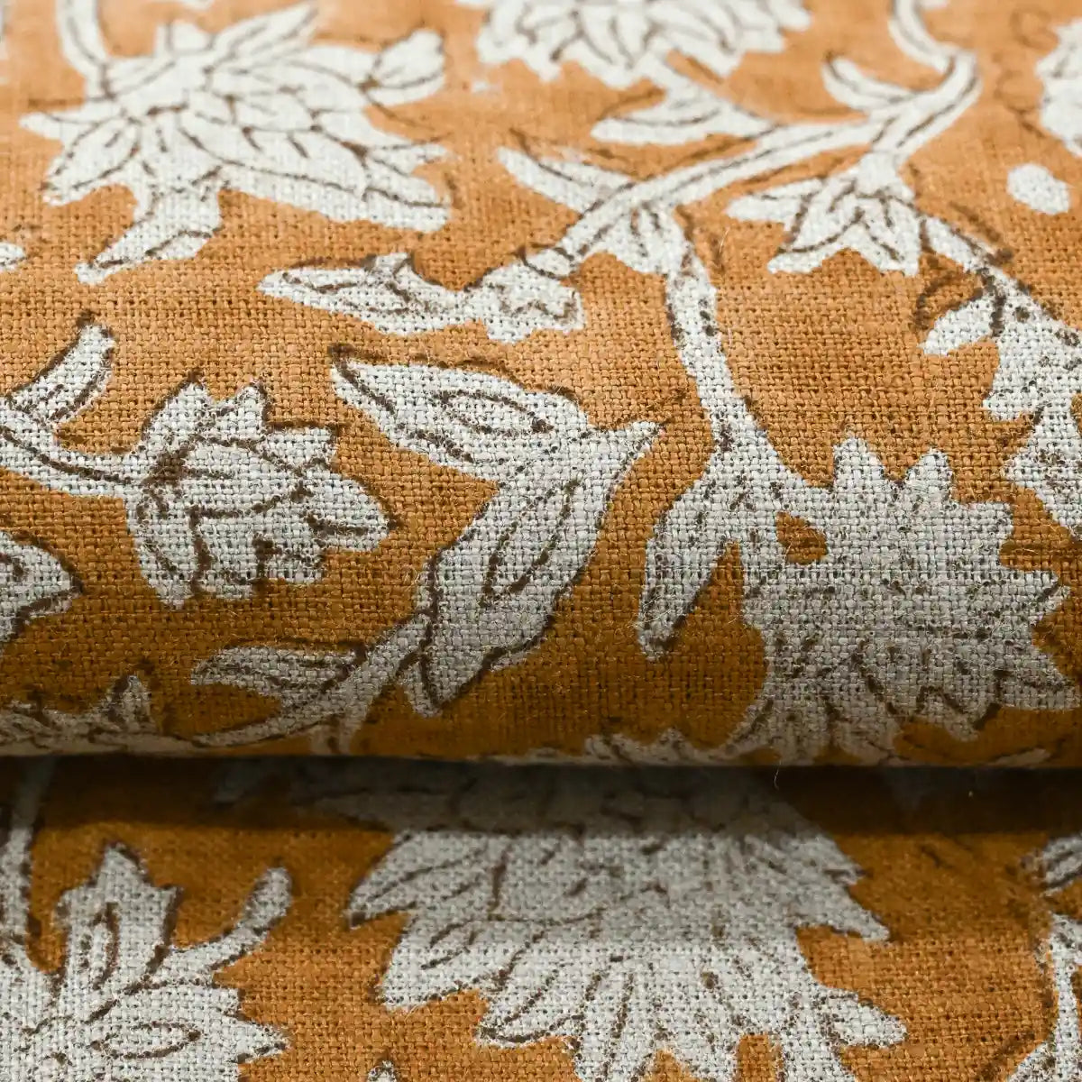 Abbey Floral Handloom Linen Linen Fabric