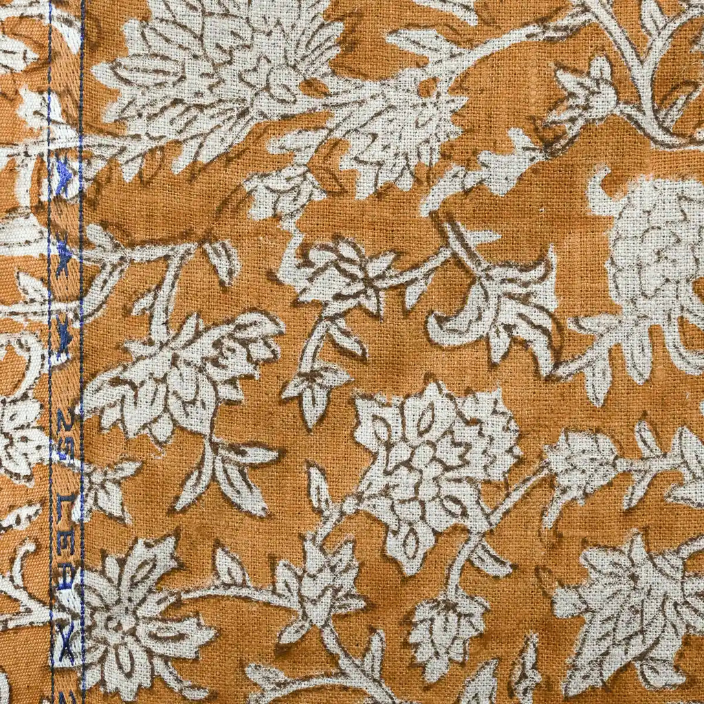 Abbey Floral Handloom Linen Linen Fabric