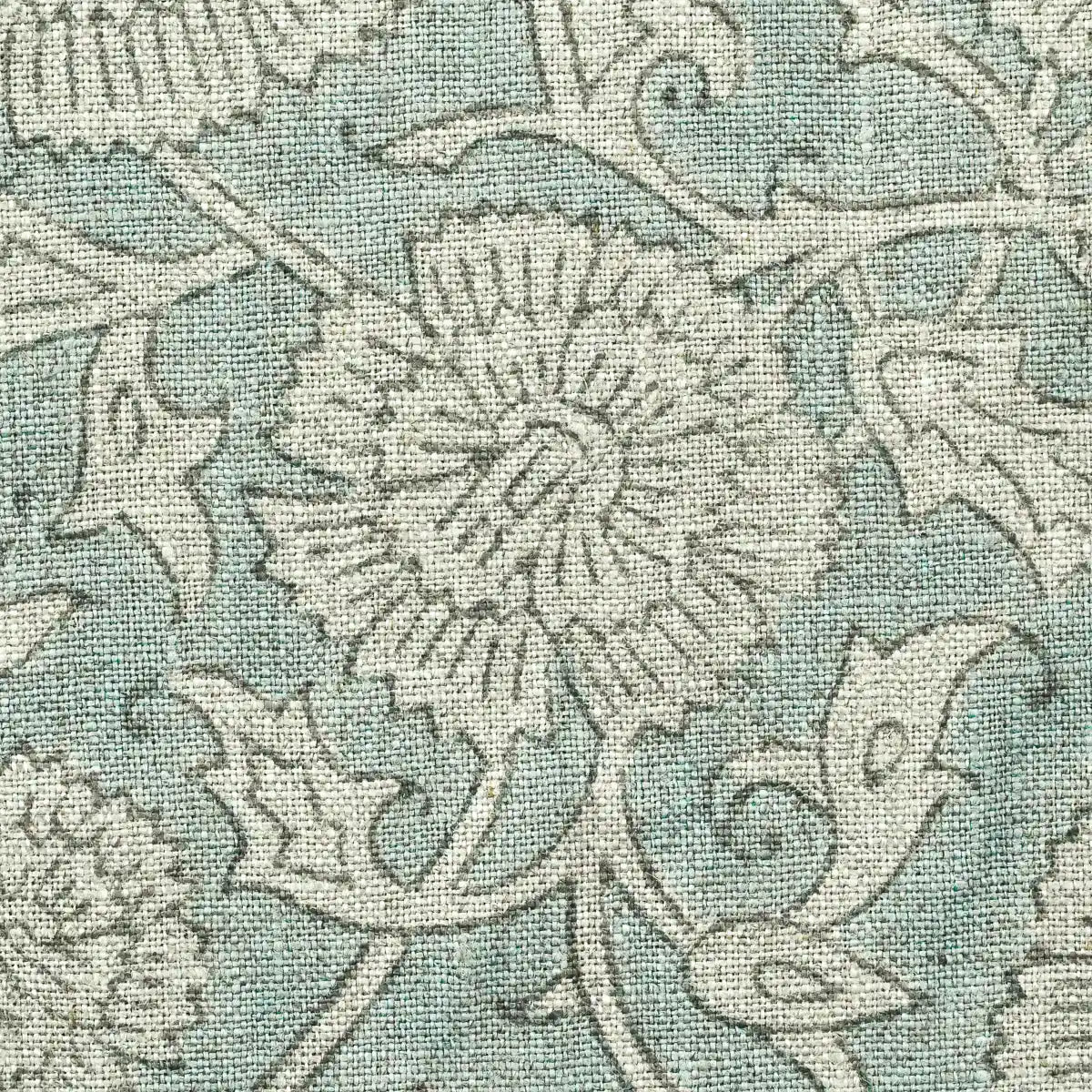 Delilah Block Print Linen Swatch Linen Fabric