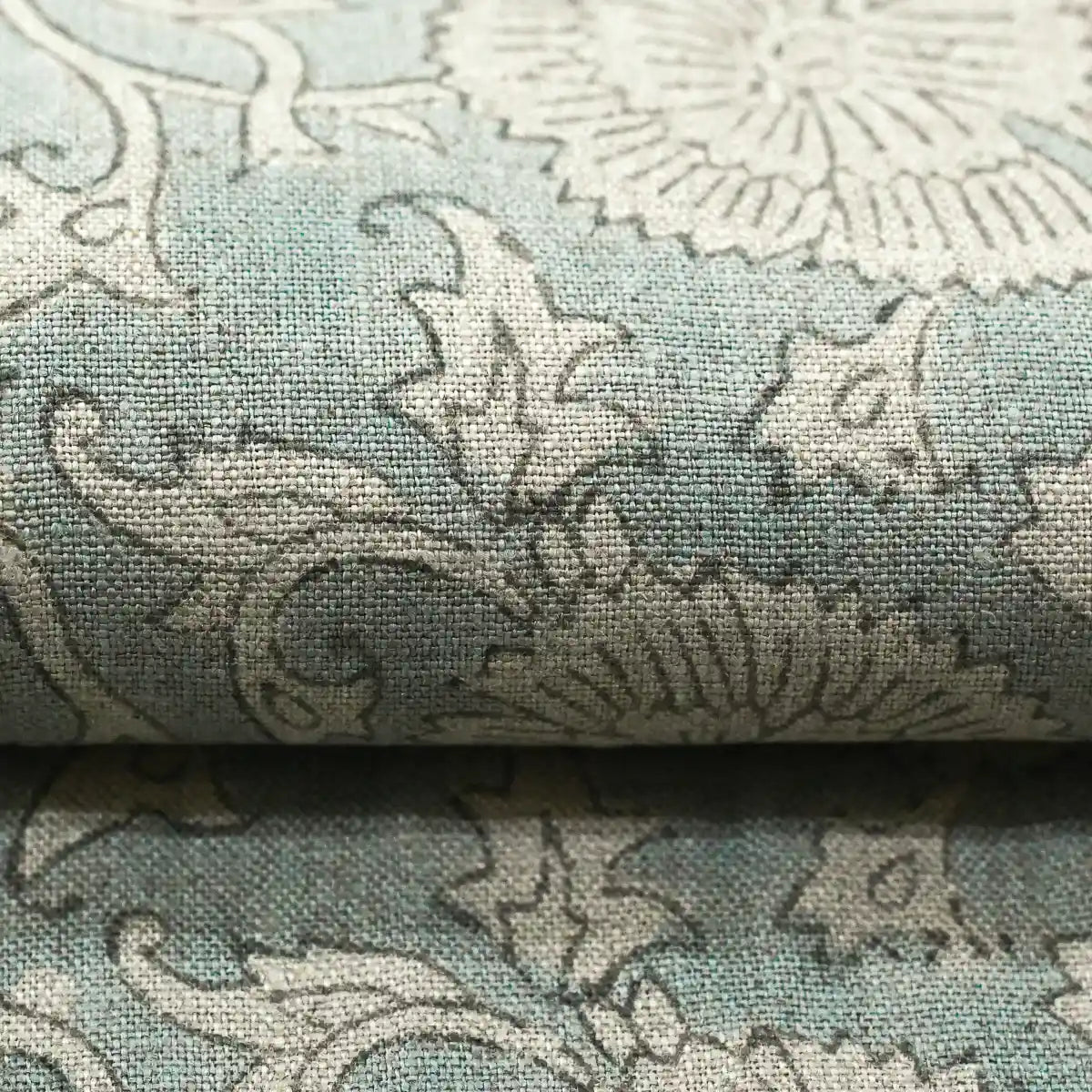 Delilah Block Print Linen Linen Fabric