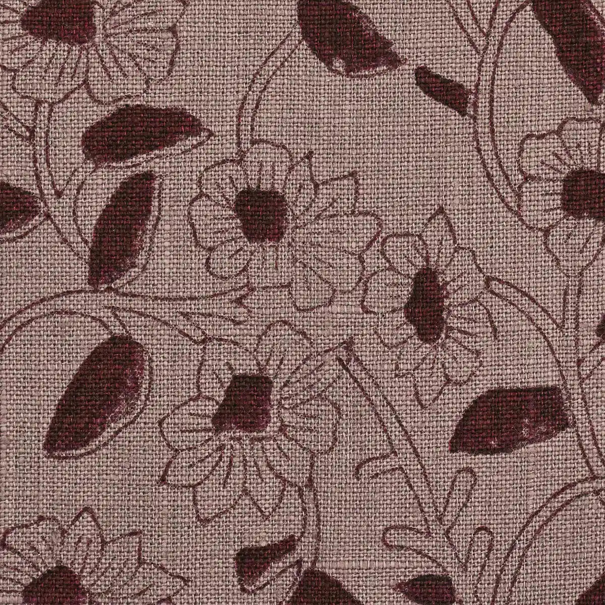 Soft Currents Linen Fabric Onion Pink, Plum Swatch Linen Fabric