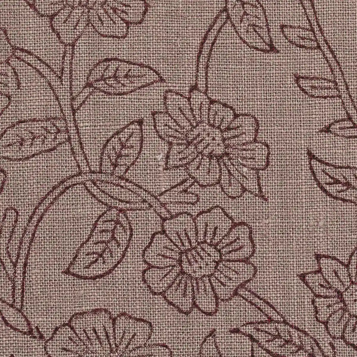 Soft Currents Linen Fabric Plum Outline Swatch Linen Fabric