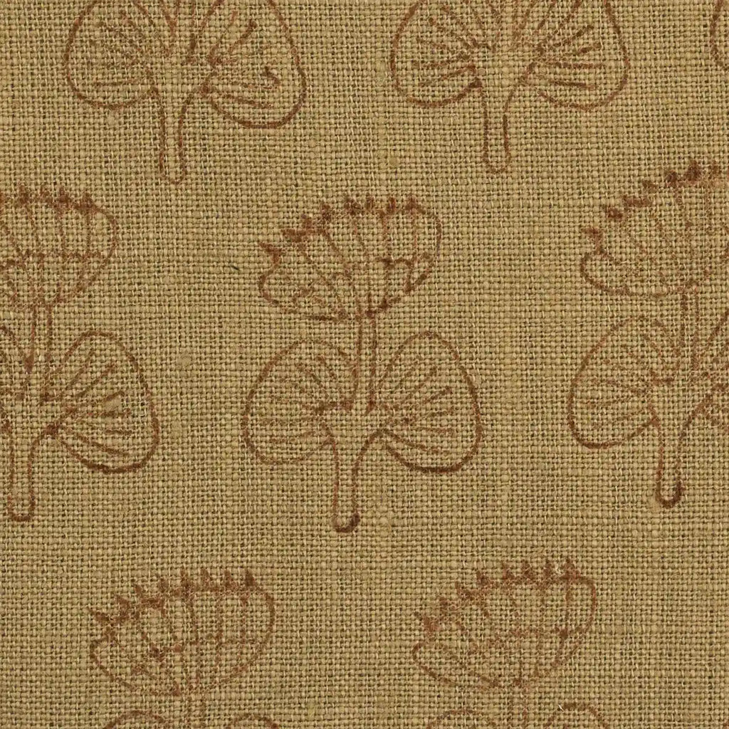 Flora Bloom Tan Dust Linen Fabric Swatch Linen Fabric