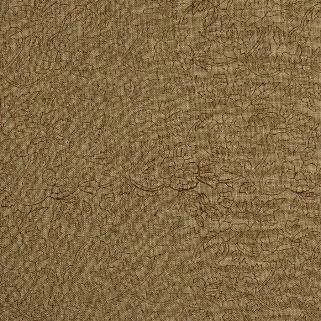 Vines & Petals Tan Dust Linen Fabric Linen Fabric