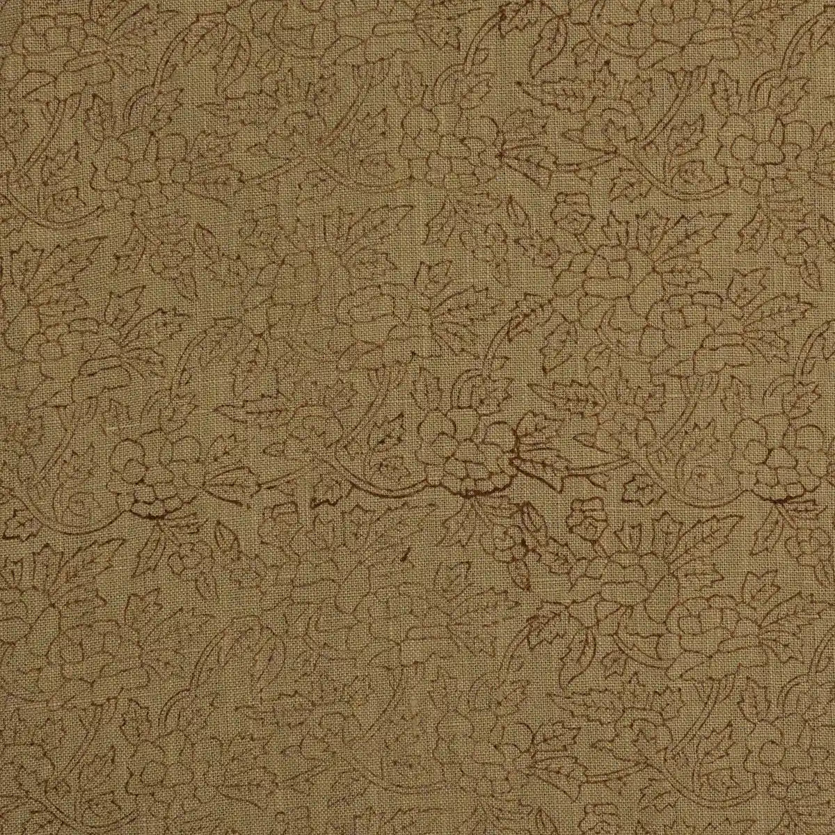 Vines & Petals Tan Dust Linen Fabric Linen Fabric