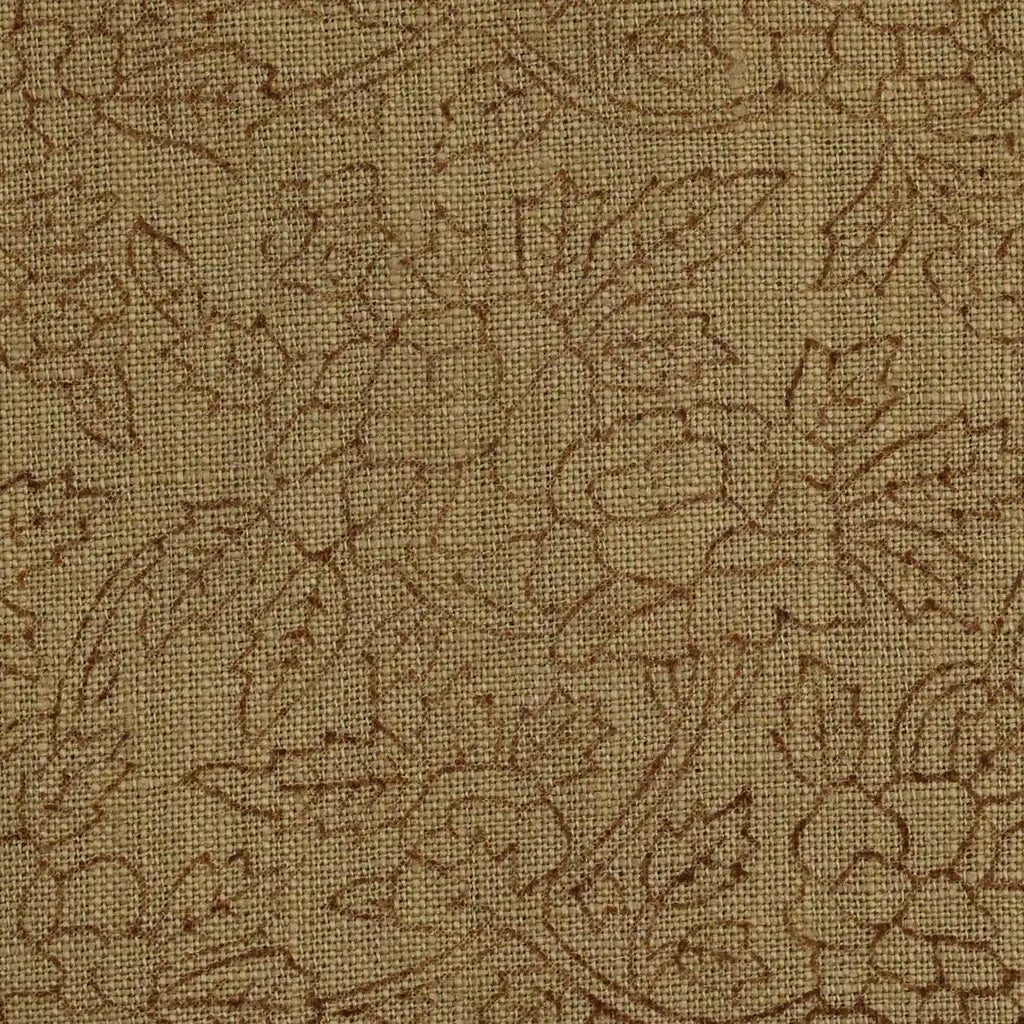 Vines & Petals Tan Dust Linen Fabric Linen Fabric