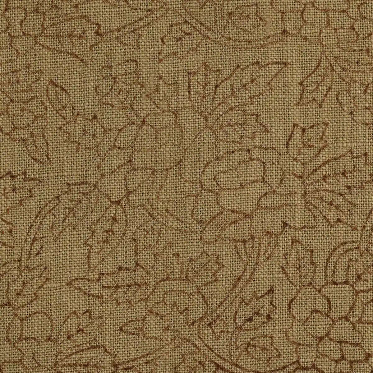 Vines & Petals Tan Dust Linen Fabric Linen Fabric