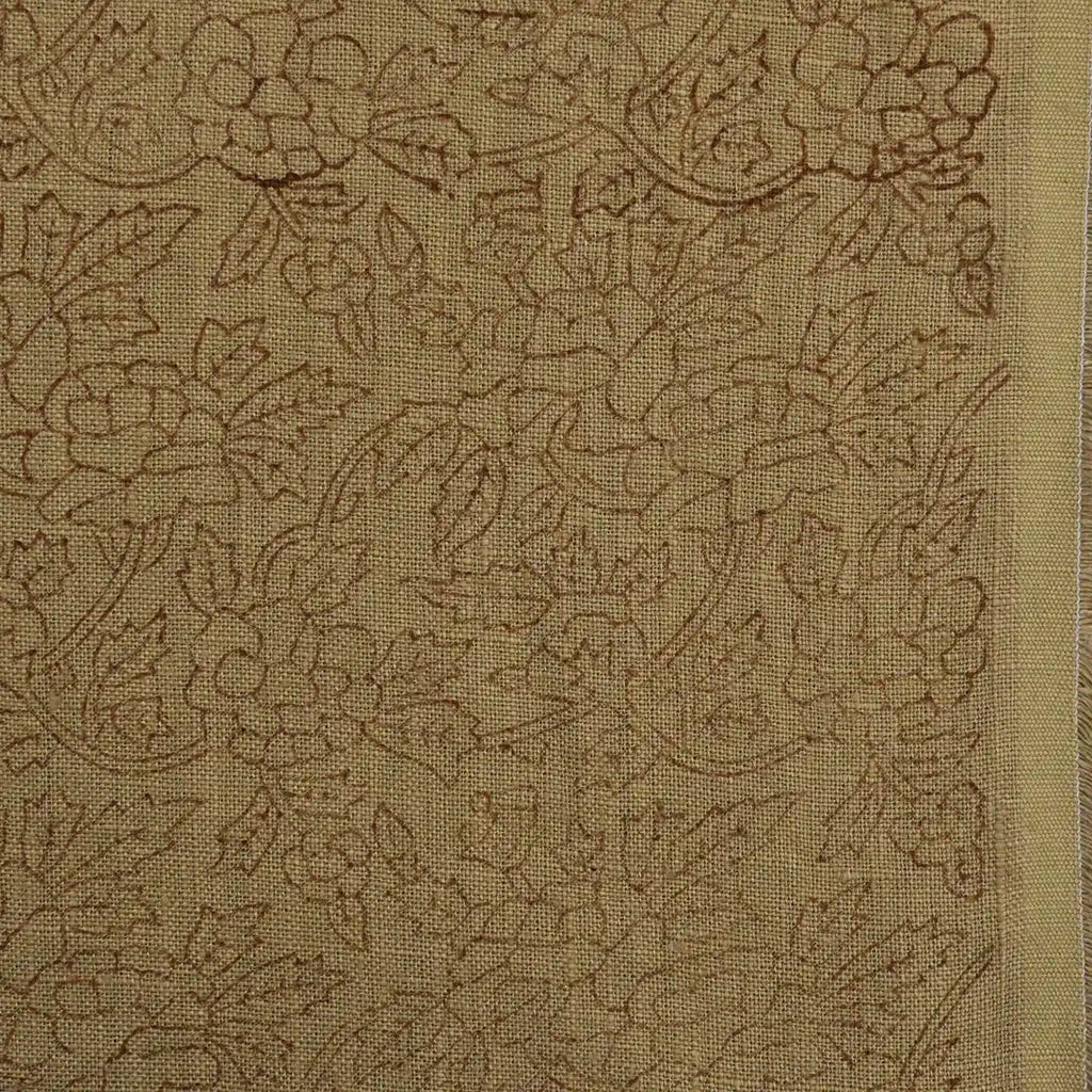 Vines & Petals Tan Dust Linen Fabric Linen Fabric