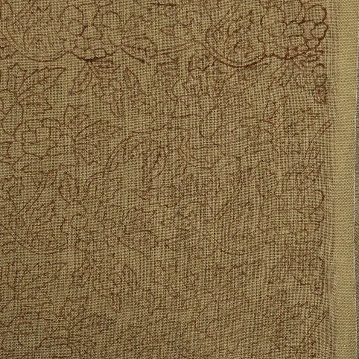 Vines & Petals Tan Dust Linen Fabric Linen Fabric