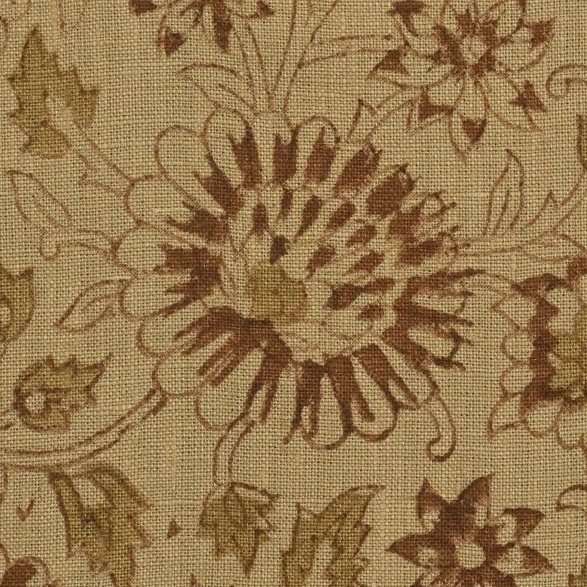 Foliage Tan Dust Linen Fabric Swatch Linen Fabric