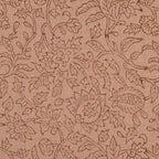 Quiet Vines Coral Linen Fabric Yard Linen Fabric