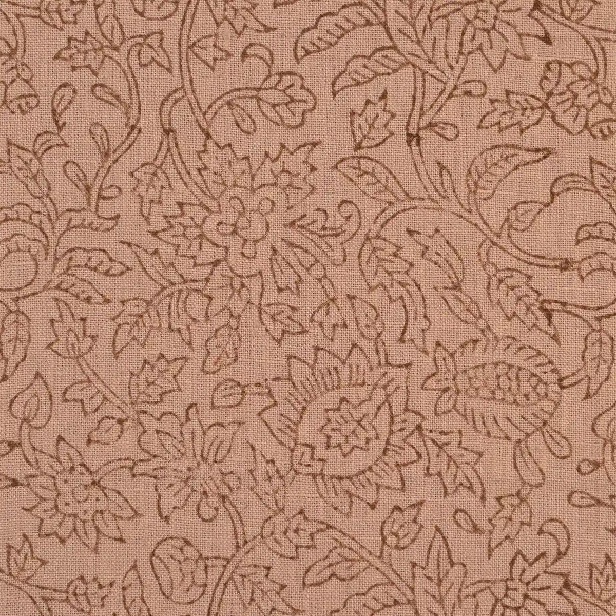 Quiet Vines Coral Linen Fabric Yard Linen Fabric