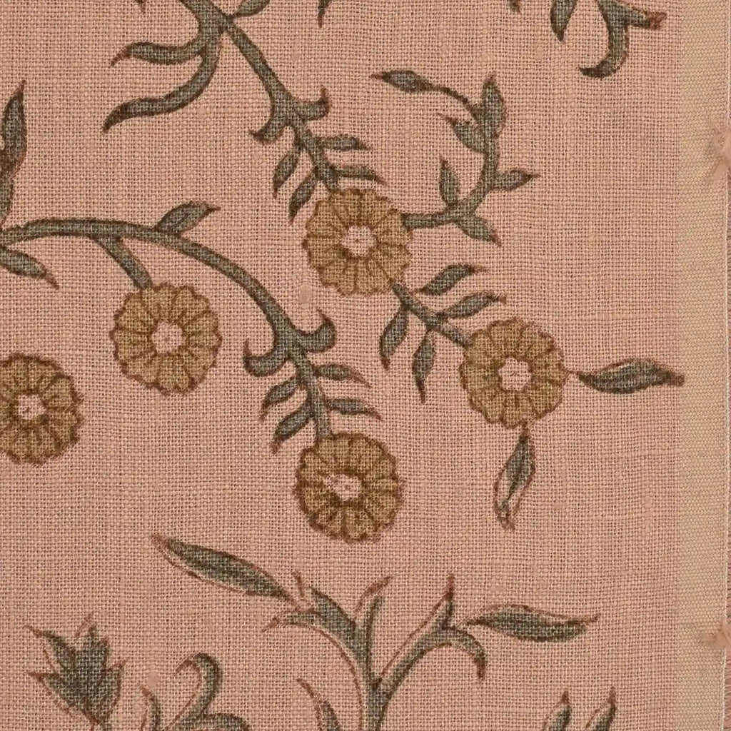 Ochre Bloom Linen Fabric Linen Fabric