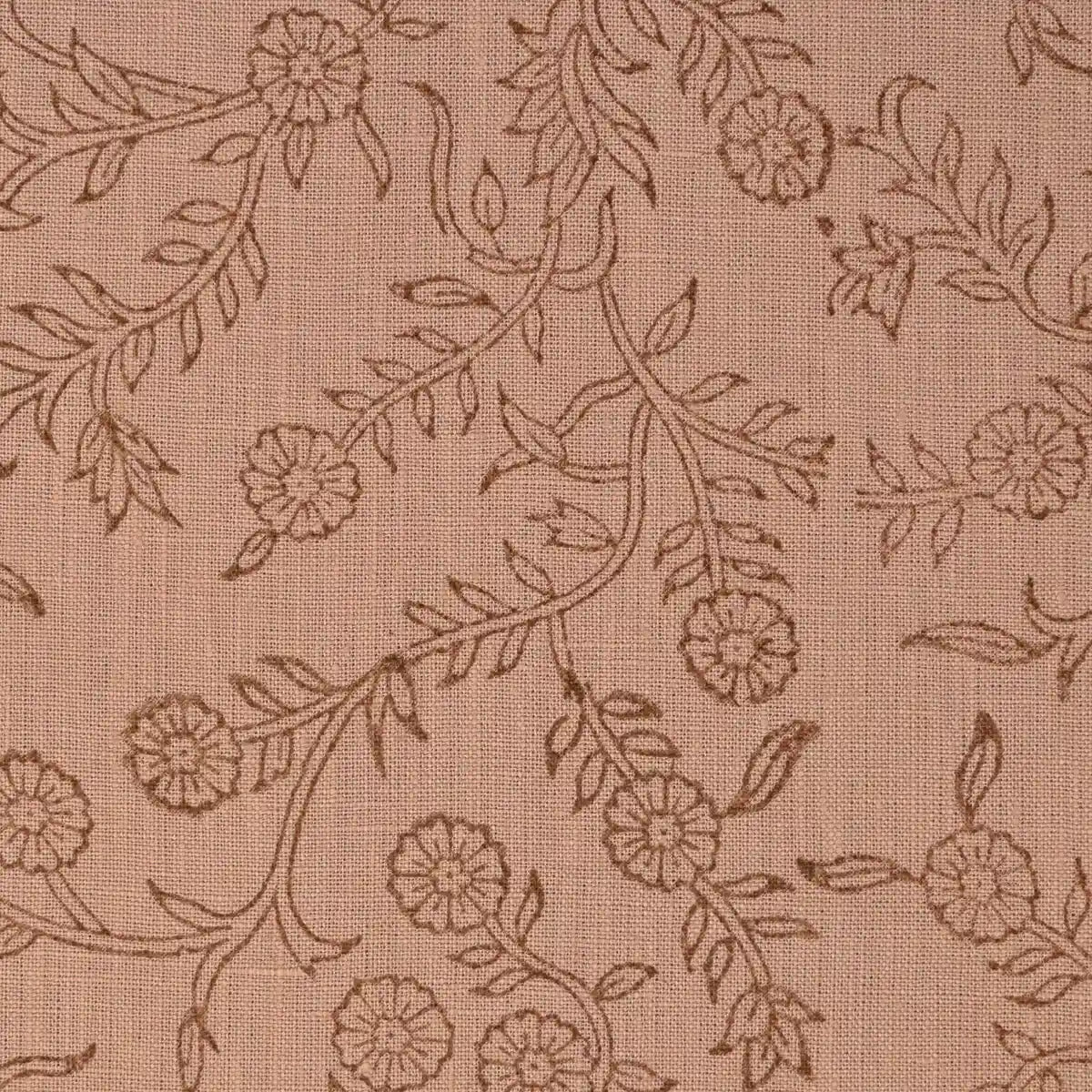 Ochre Bloom Linen Fabric Yard Coral Linen Fabric