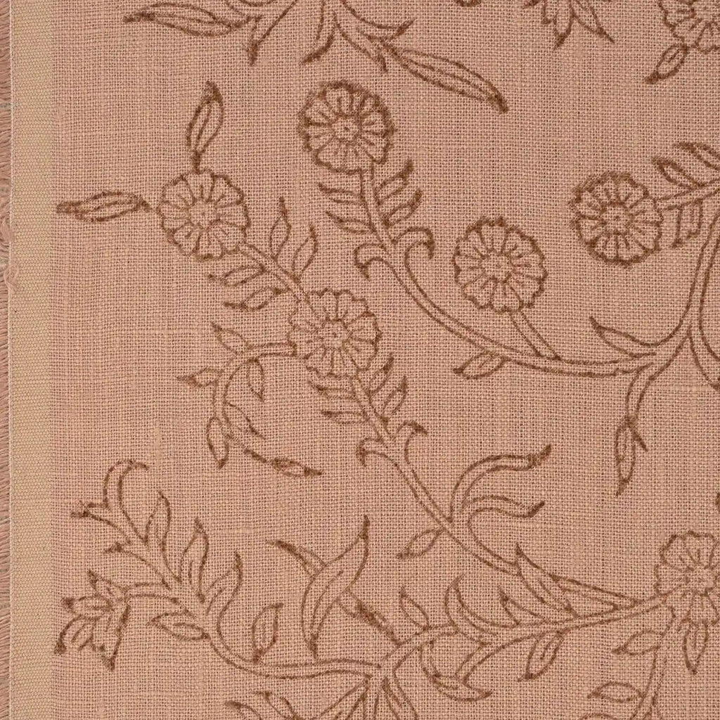 Ochre Bloom Linen Fabric Linen Fabric