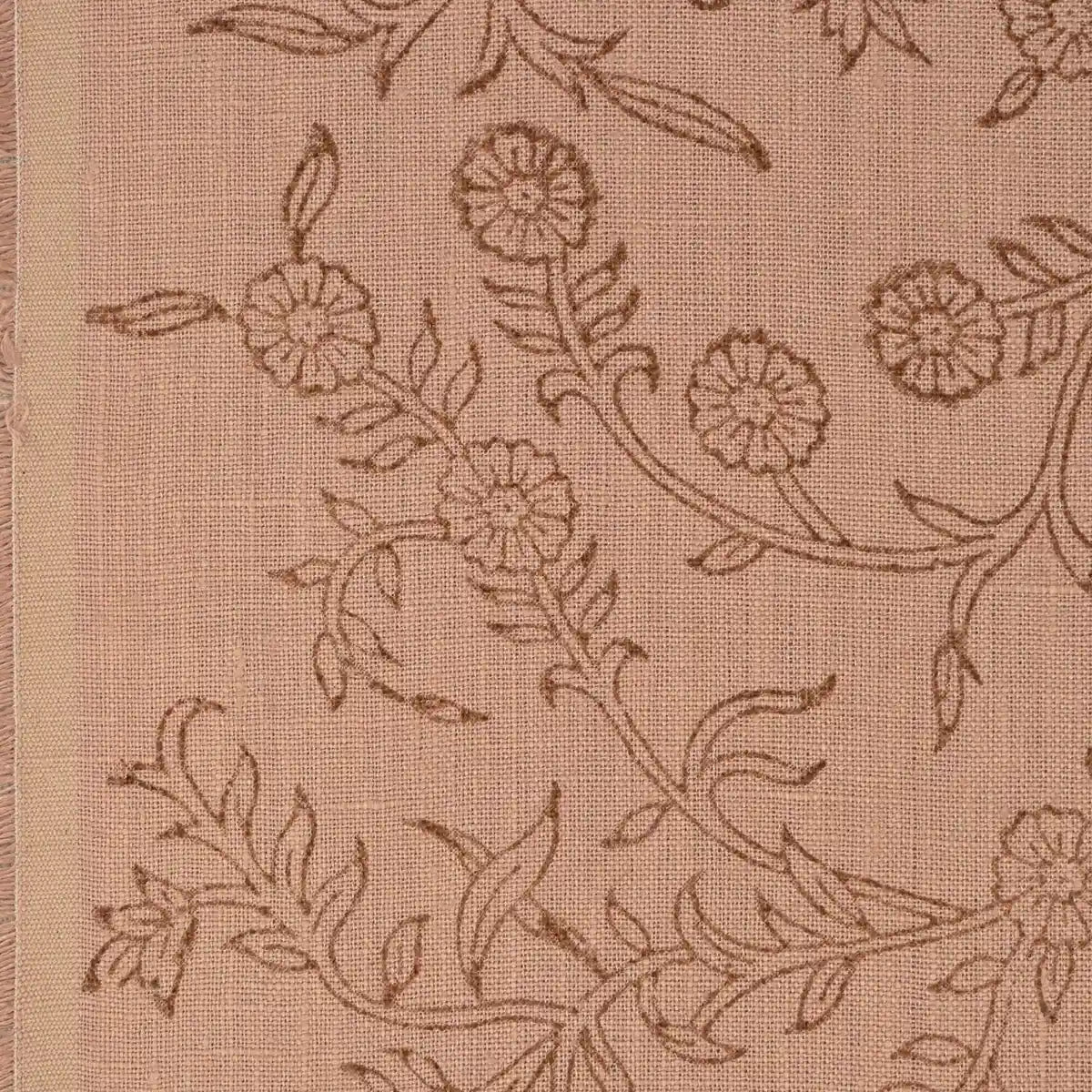 Ochre Bloom Linen Fabric Linen Fabric