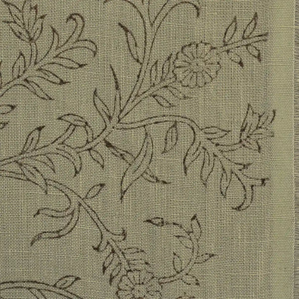 Ochre Bloom Linen Fabric Linen Fabric