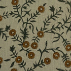 Ochre Bloom Linen Fabric Yard Caramel Linen Fabric