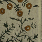 Ochre Bloom Linen Fabric Linen Fabric
