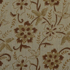 Petal Trails Washed Tan Linen Fabric Yard Linen Fabric