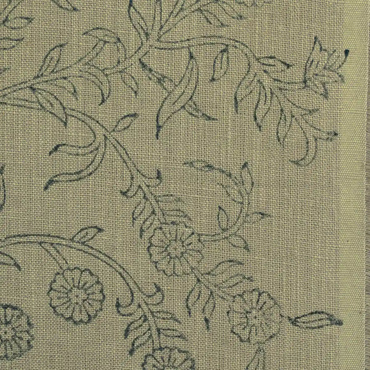 Ochre Bloom Linen Fabric Linen Fabric