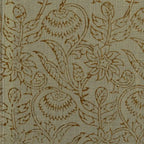 Floral Imprints Washed Tan Linen Fabric Linen Fabric