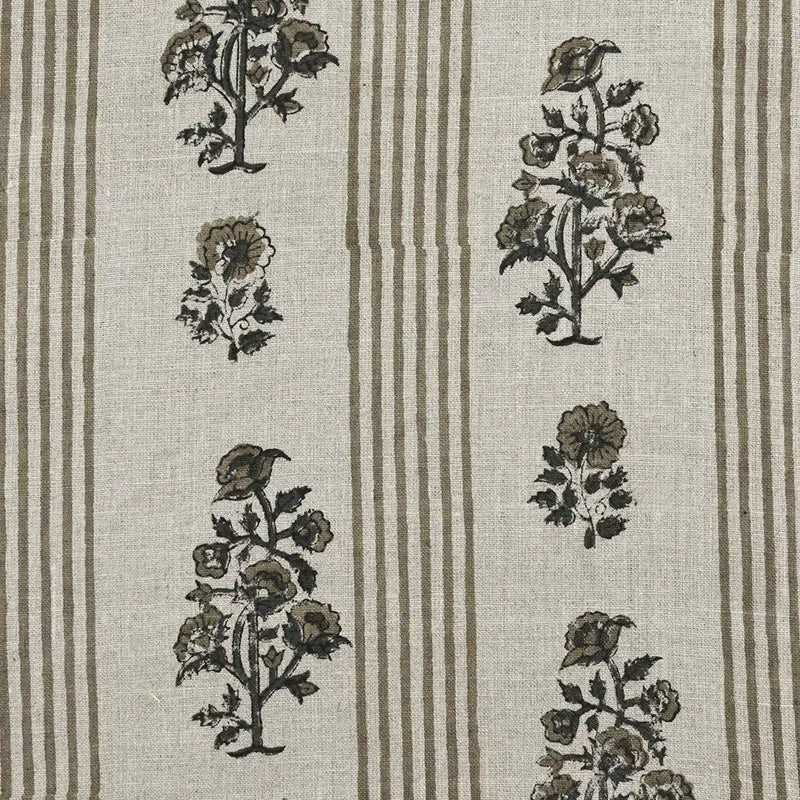 3 Yards Cut Out-Arla Hand Block Printed Linen Fabric Yard Linen Fabric