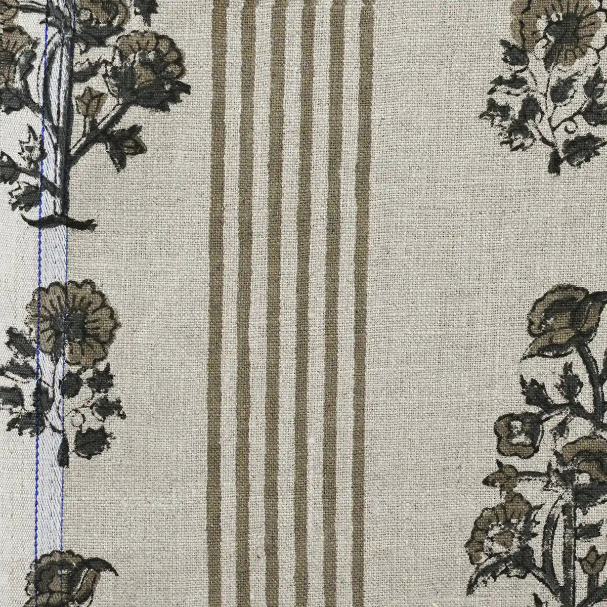 Arla Hand Block Printed Linen Fabric