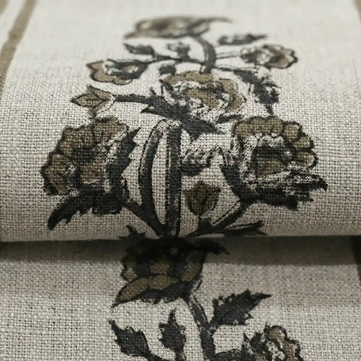 Arla Hand Block Printed Linen Fabric