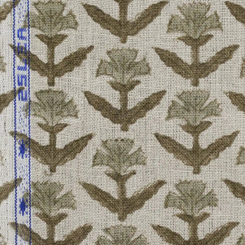 Bruce Block Print Handloom Linen Fabric Linen Fabric