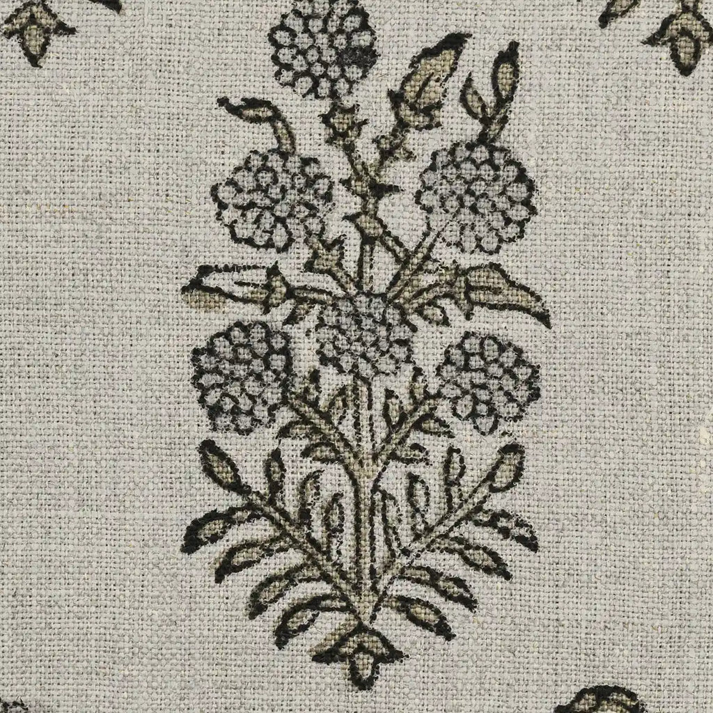 1 Yard Cut Out-Clover Block Printed Linen Fabric Linen Fabric