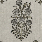 1 Yard Cut Out-Clover Block Printed Linen Fabric Linen Fabric